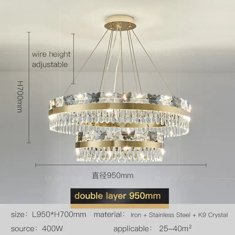 Decorbites crystal butterfly living room luxury gold chandelier
