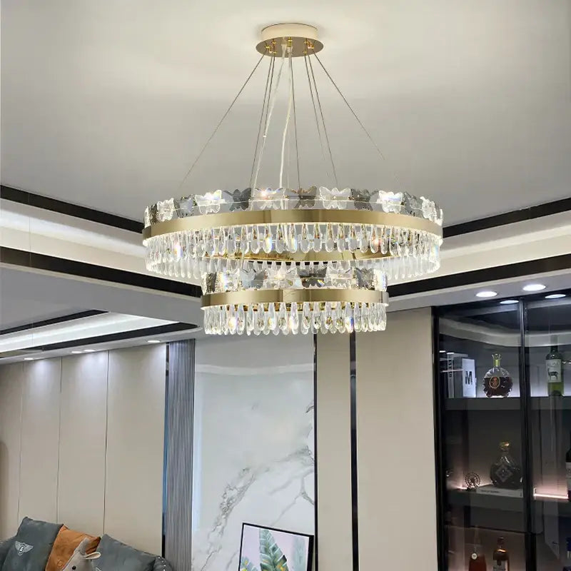 Decorbites crystal butterfly living room luxury gold chandelier