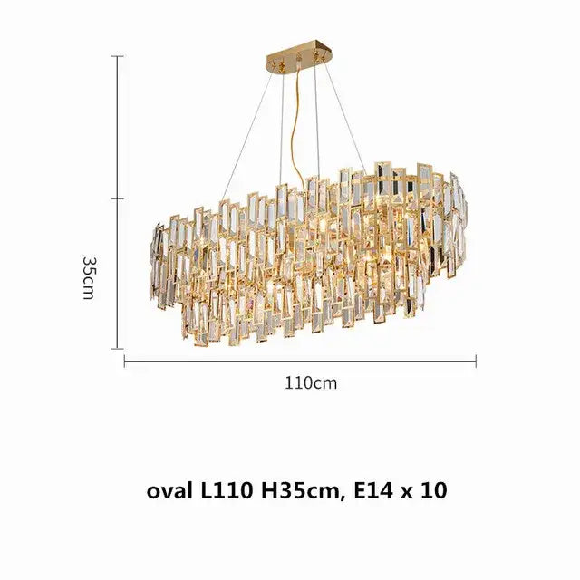Modern gold crystal ceiling chandelier living room lighting