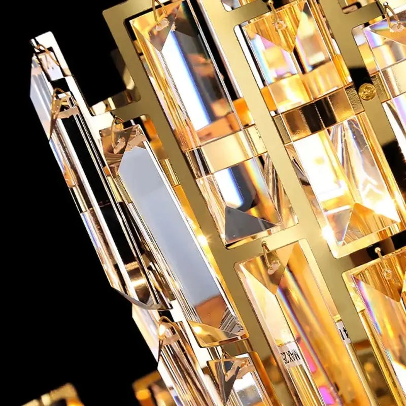 Modern gold crystal ceiling chandelier living room lighting