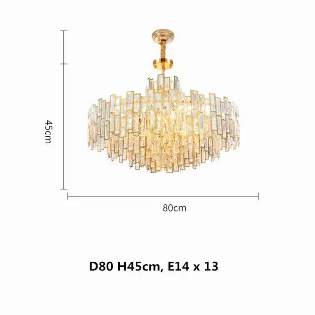 Modern gold crystal ceiling chandelier living room lighting