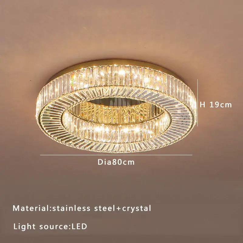 Luxury gold tiered crystal ceiling lamp living room chandelier