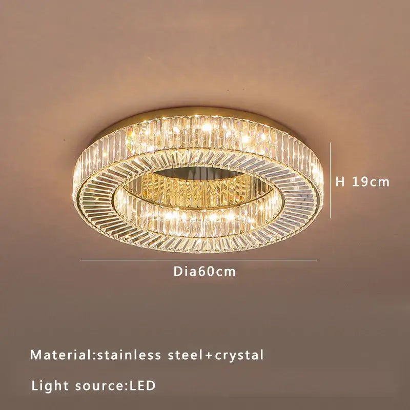Luxury gold tiered crystal ceiling lamp living room chandelier