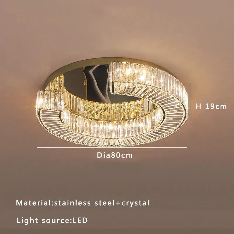 Luxury gold tiered crystal ceiling lamp living room chandelier