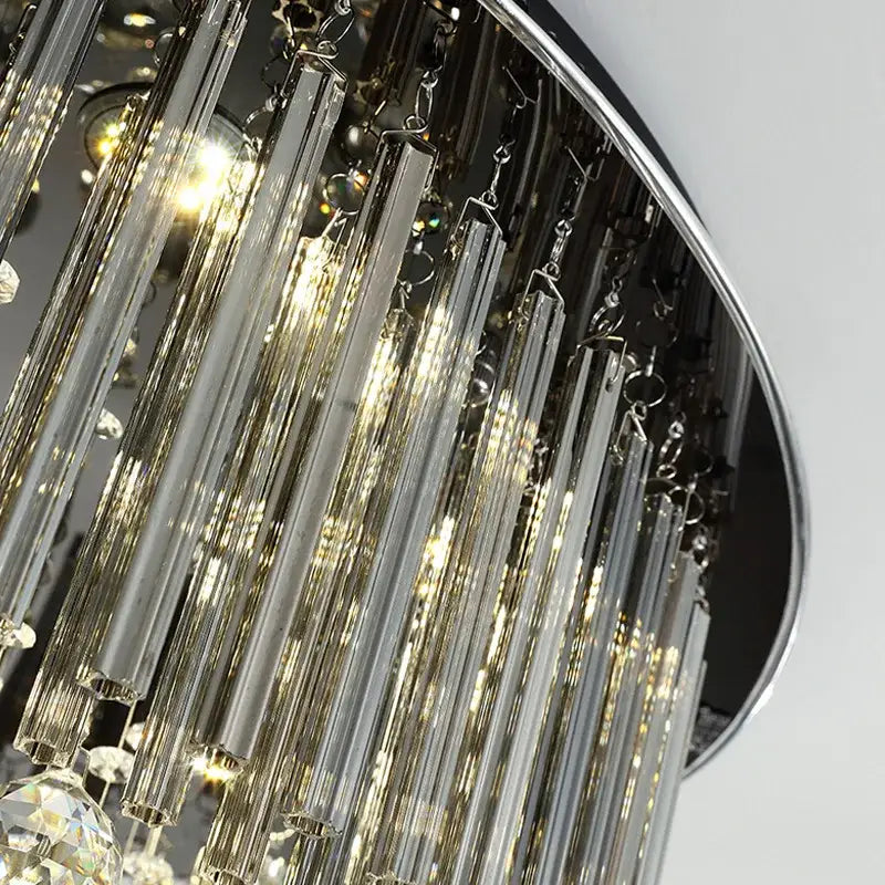 Modern black and gold crystal ceiling lamp living room chandelier