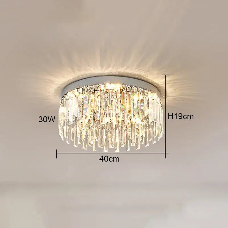 Modern chrome crystal ceiling lamp for living room luxury led lighting
