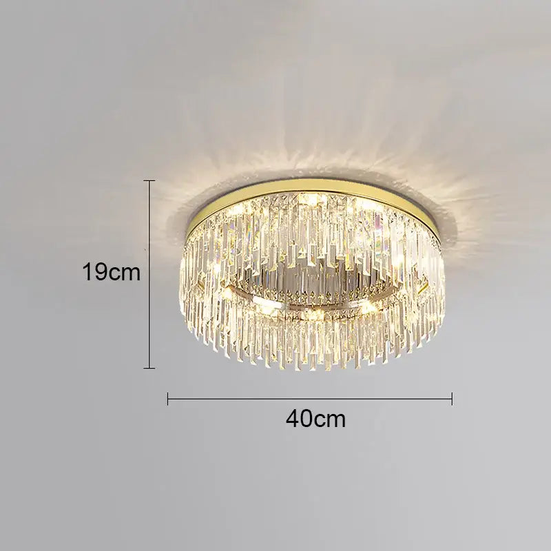 Modern chrome crystal ceiling lamp for living room luxury led lighting