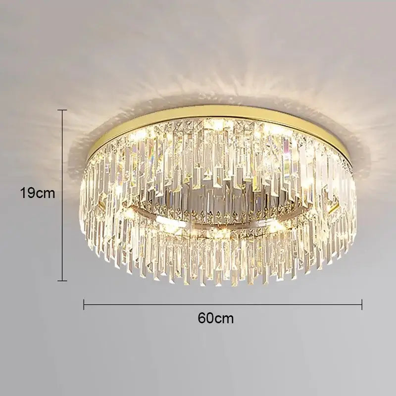 Modern chrome crystal ceiling lamp for living room luxury led lighting