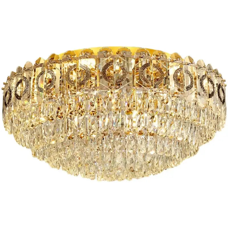 Modern golden crystal ceiling lamp for living room