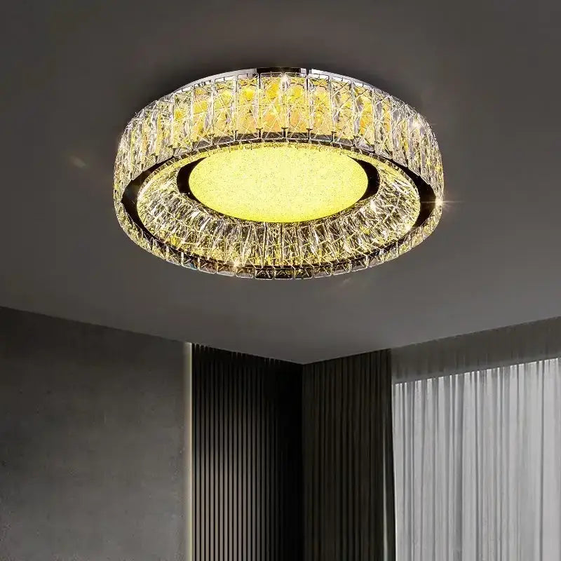 Modern luxury chrome crystal ceiling light for living room