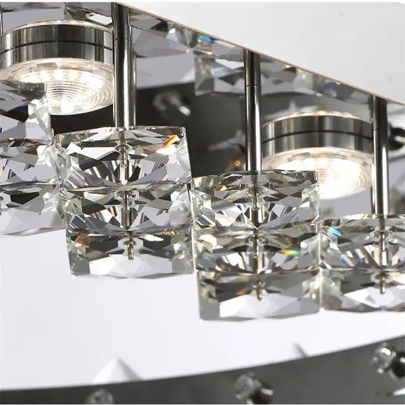 Modern chrome crystal ceiling light for living room