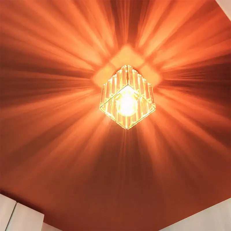 Modern black & gold crystal ceiling lights bedroom glass lamp