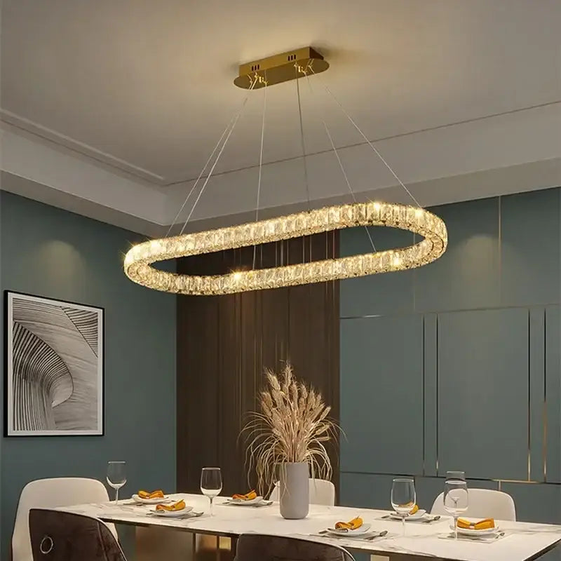 Modern golden spiral decorbites crystal ceiling lights living room