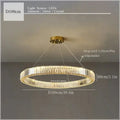 Luxury gold double ring crystal ceiling pendant chandelier dining room
