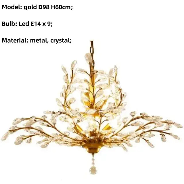 Rustic black crystal chain pendant chandelier for dining room