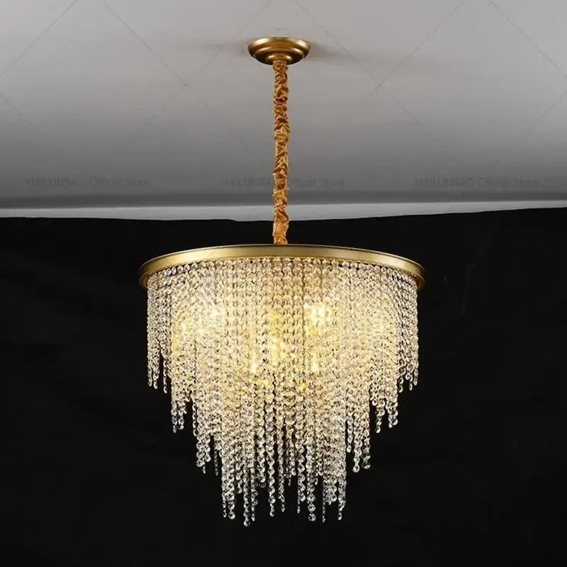 Post-modern gold decorbites crystal chandelier living room lighting