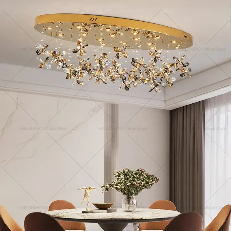 Postmodern gold decorbites crystal chandelier dining room butterfly light