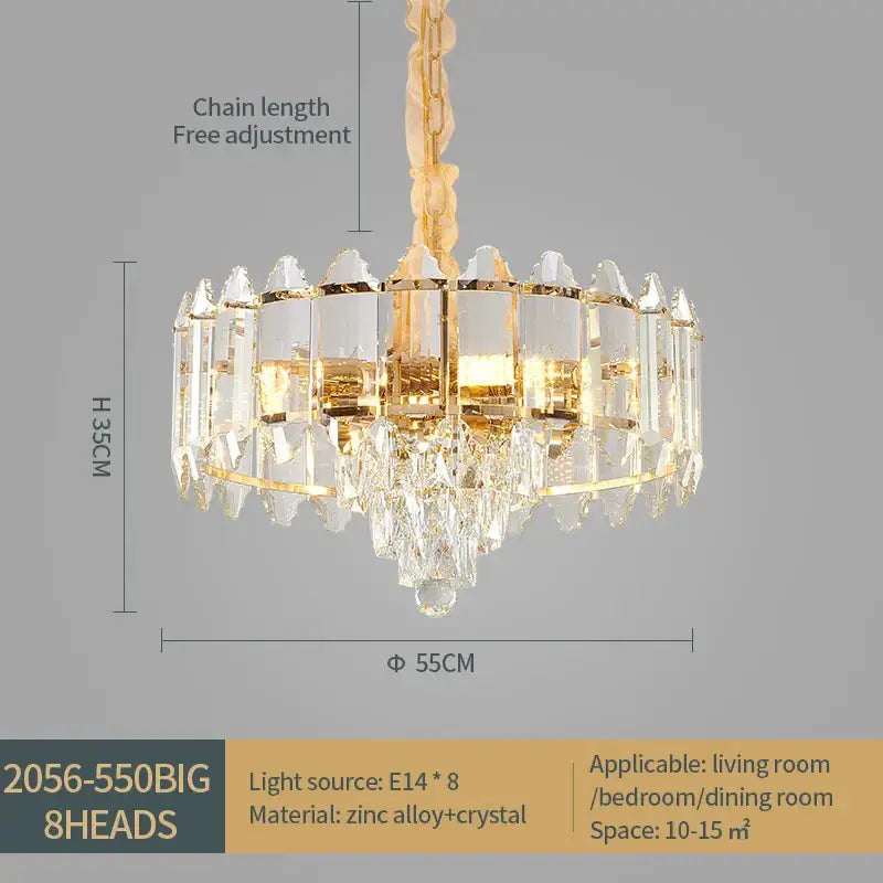 Luxury gold multi-tier decorbites crystal chandelier dining room light