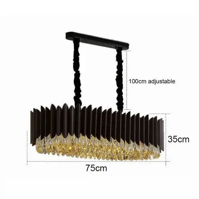 Modern black & gold decorbites crystal chandelier living room pendant light