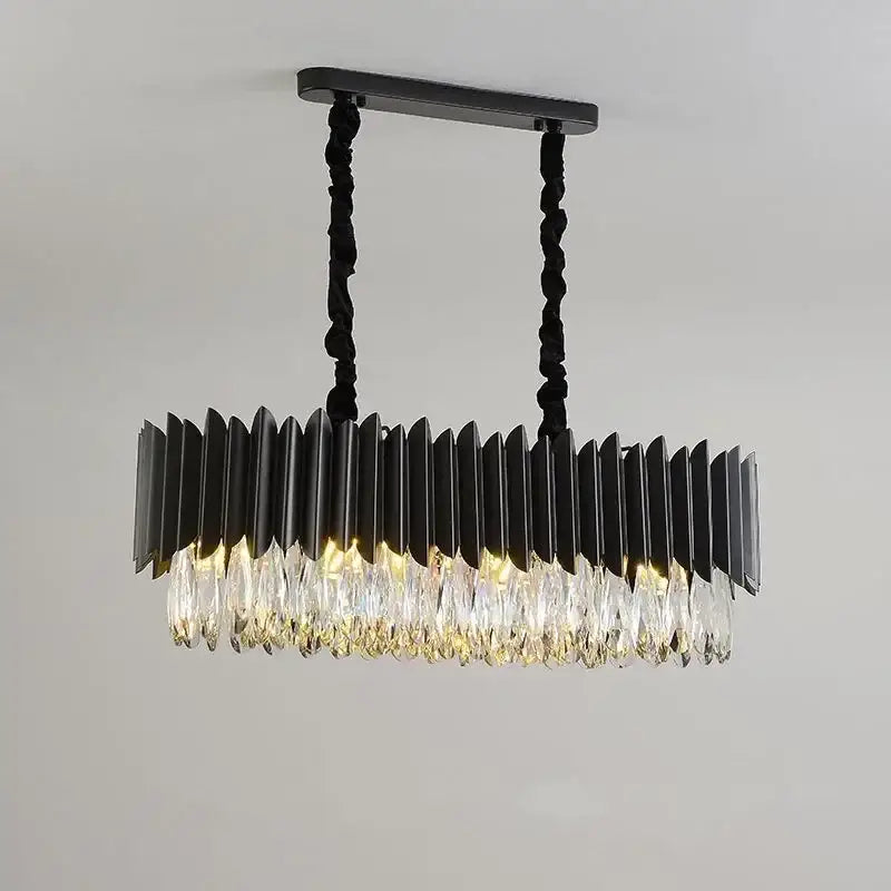 Modern black & gold decorbites crystal chandelier living room pendant light