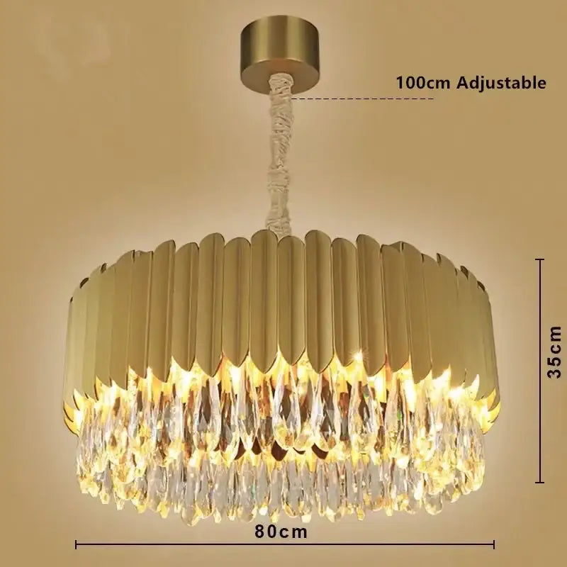 Modern black & gold decorbites crystal chandelier living room pendant light