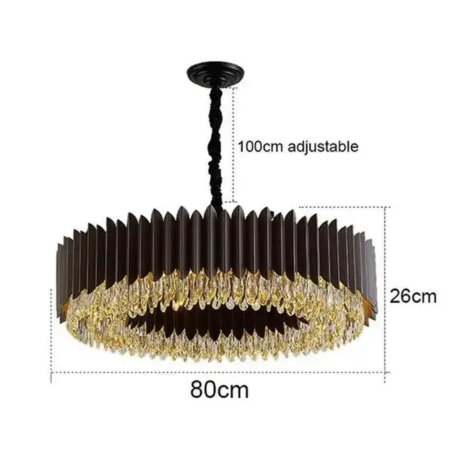 Modern black & gold decorbites crystal chandelier living room pendant light
