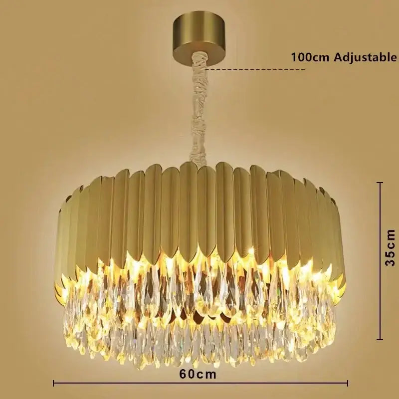 Modern black & gold decorbites crystal chandelier living room pendant light