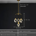 Modern gold geometric crystal chandelier ceiling light dining room
