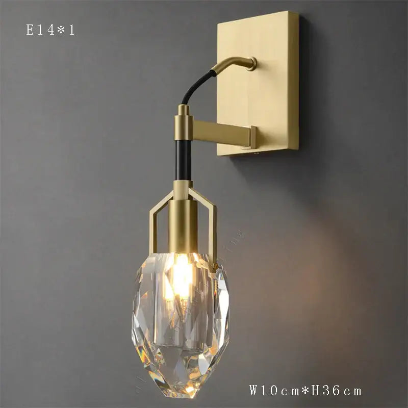 Modern gold geometric crystal chandelier ceiling light dining room