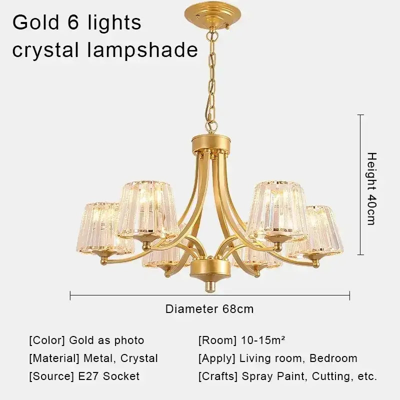 Modern gold decorbites crystal chandelier for living room dining space