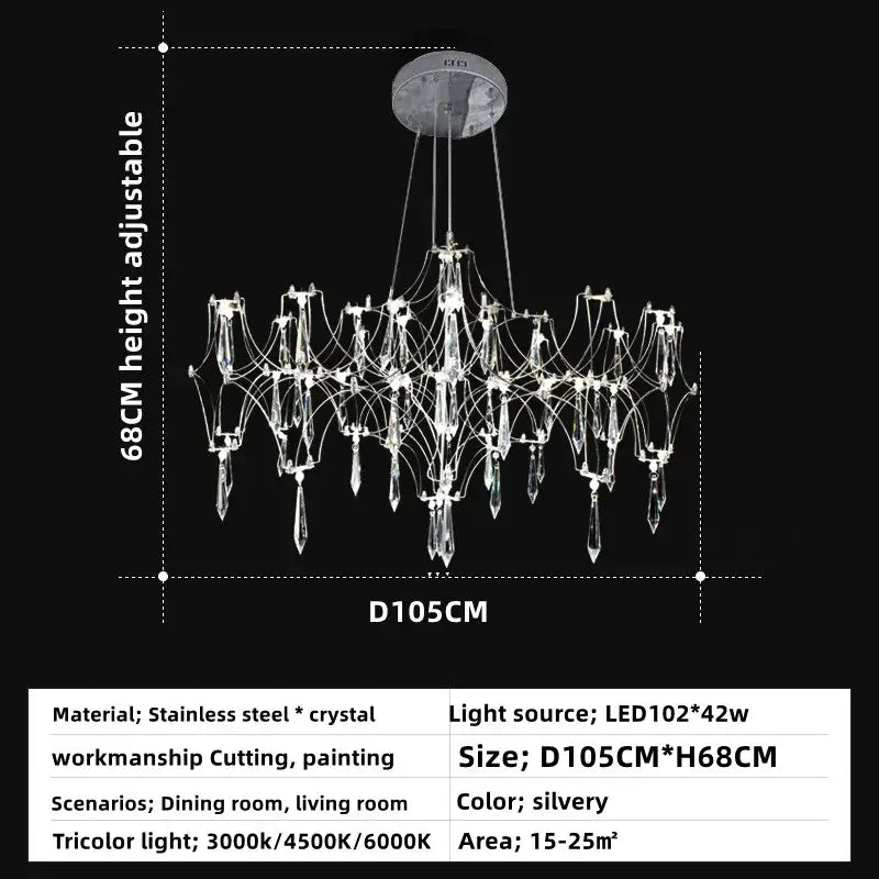 Gold decorbites crystal chandelier pendant light for dining room