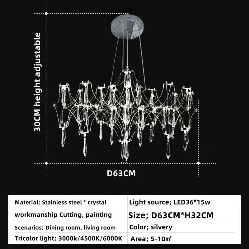 Gold decorbites crystal chandelier pendant light for dining room