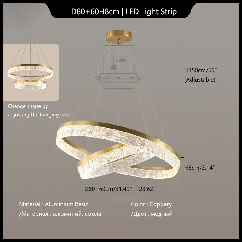 Modern gold decorbites crystal chandelier – dining room pendant light