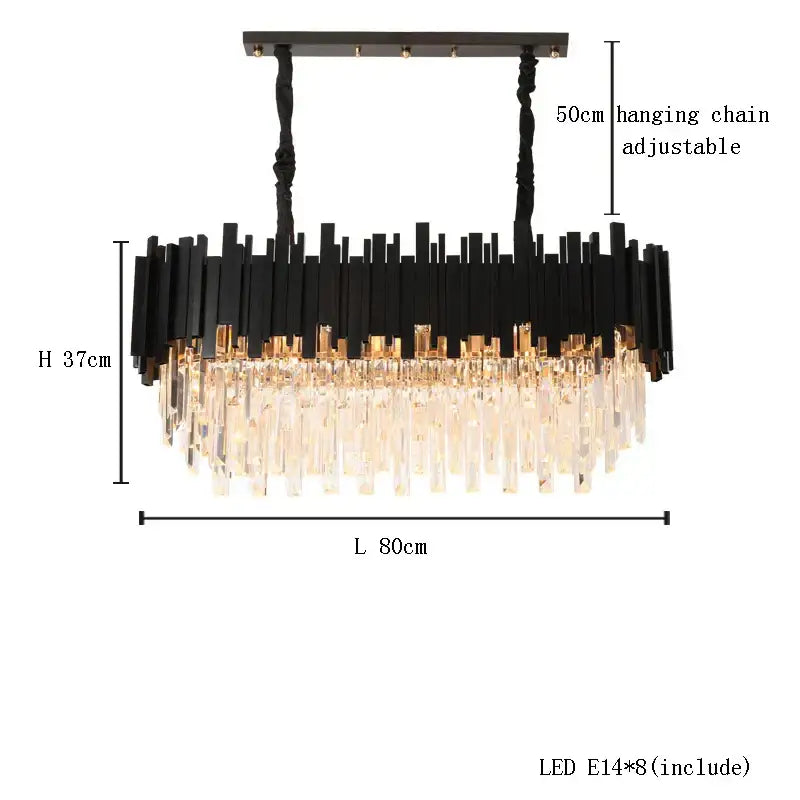Modern gold & black decorbites crystal chandelier dining room light