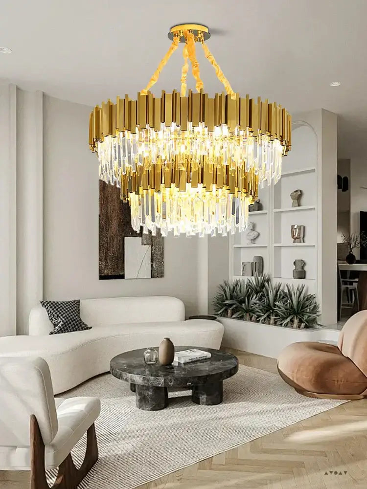 Modern gold & black decorbites crystal chandelier dining room light