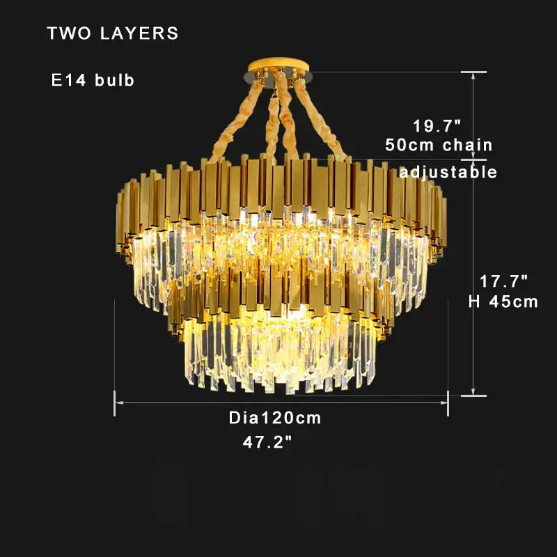 Modern gold & black decorbites crystal chandelier dining room light