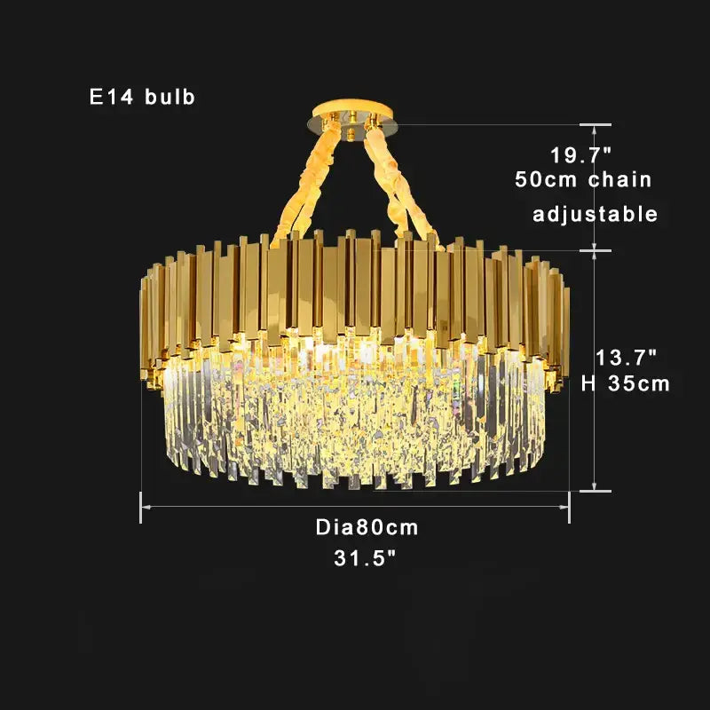 Modern gold & black decorbites crystal chandelier dining room light