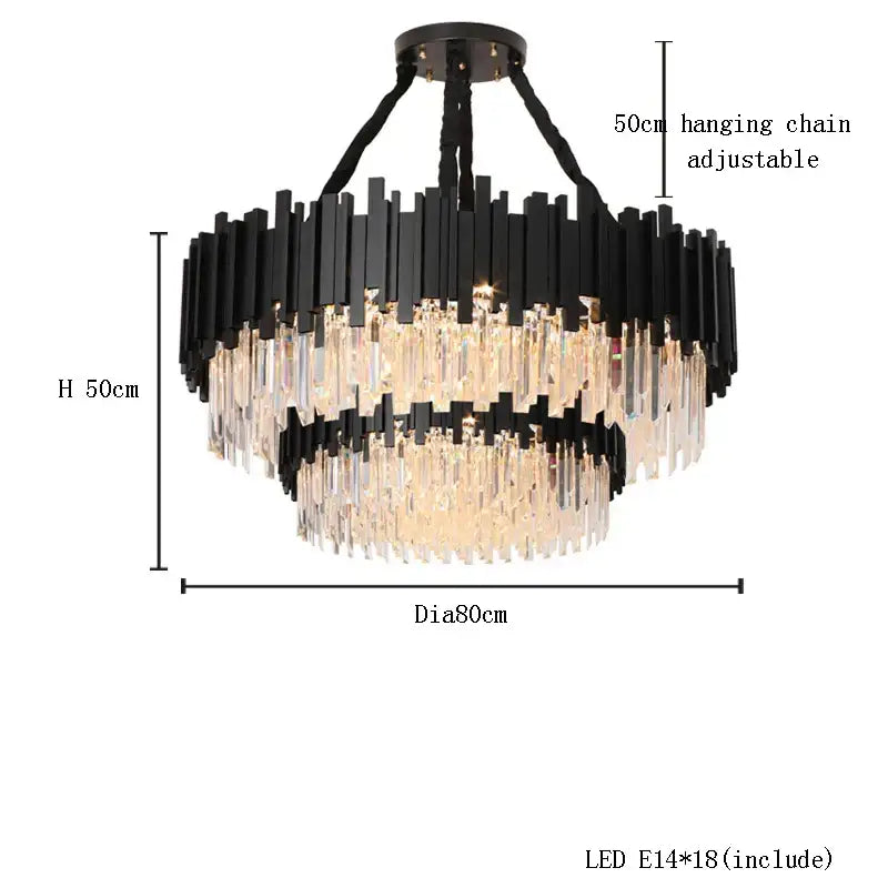 Modern gold & black decorbites crystal chandelier dining room light