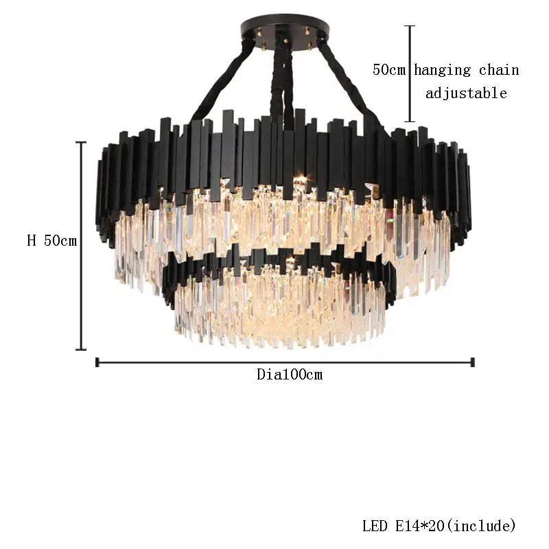 Modern gold & black decorbites crystal chandelier dining room light