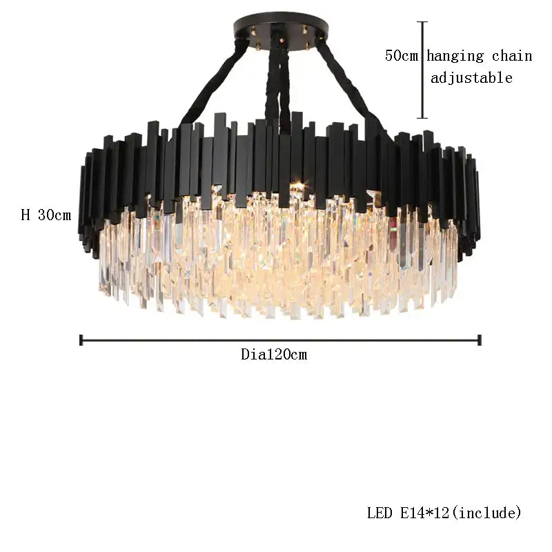 Modern gold & black decorbites crystal chandelier dining room light