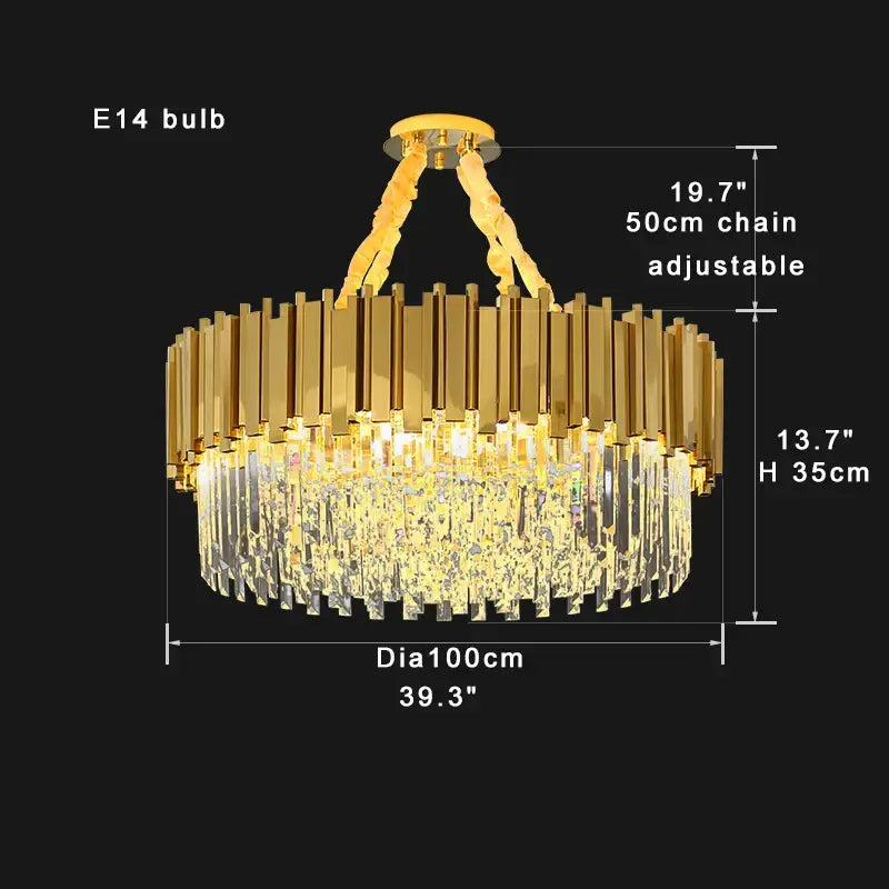 Modern gold & black decorbites crystal chandelier dining room light