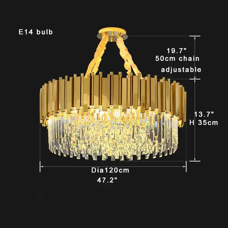Modern gold & black decorbites crystal chandelier dining room light