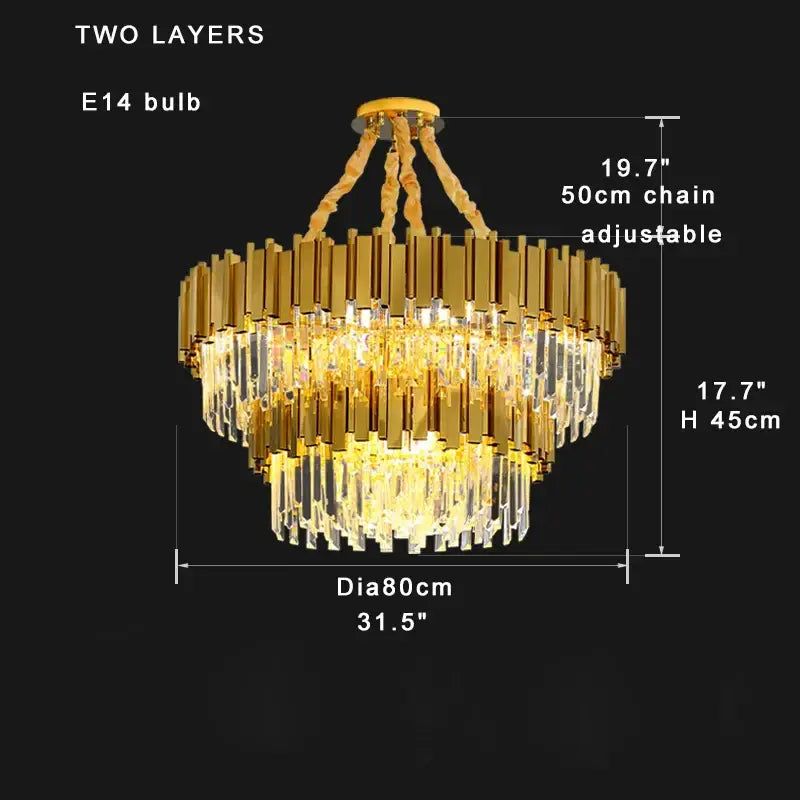 Modern gold & black decorbites crystal chandelier dining room light