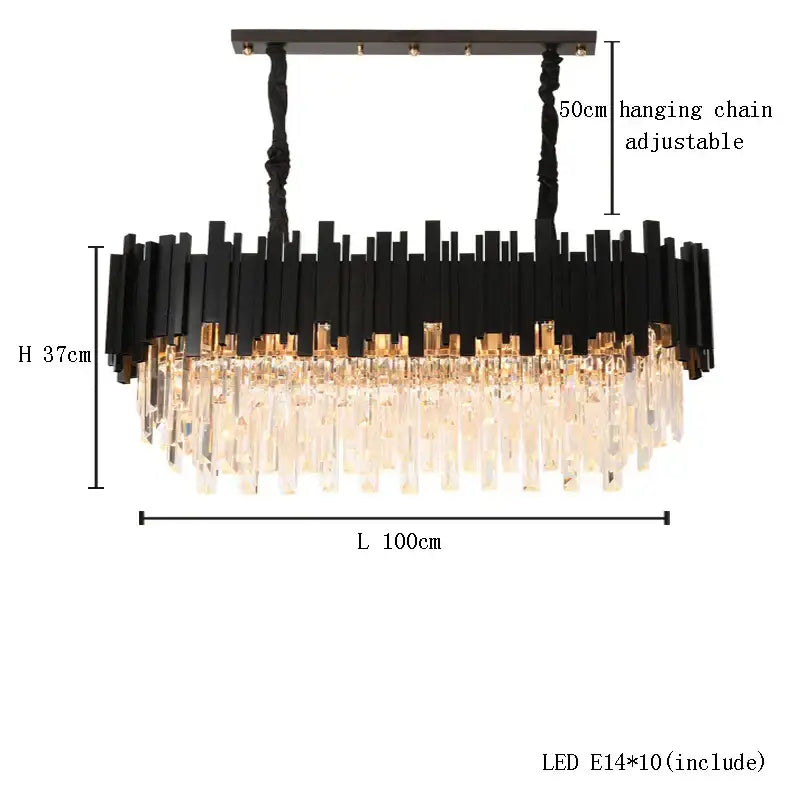 Modern gold & black decorbites crystal chandelier dining room light