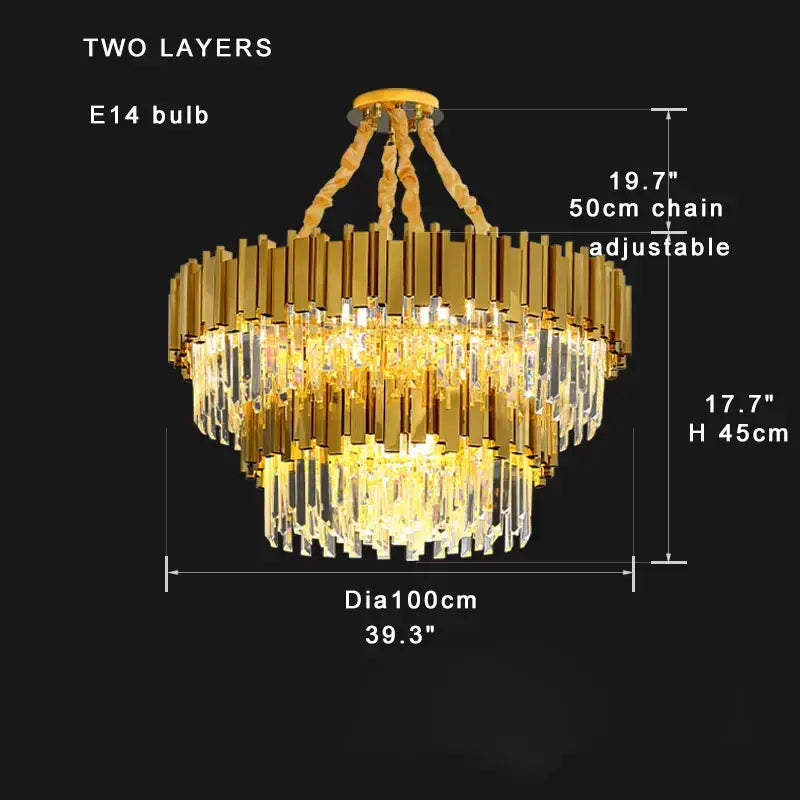 Modern gold & black decorbites crystal chandelier dining room light