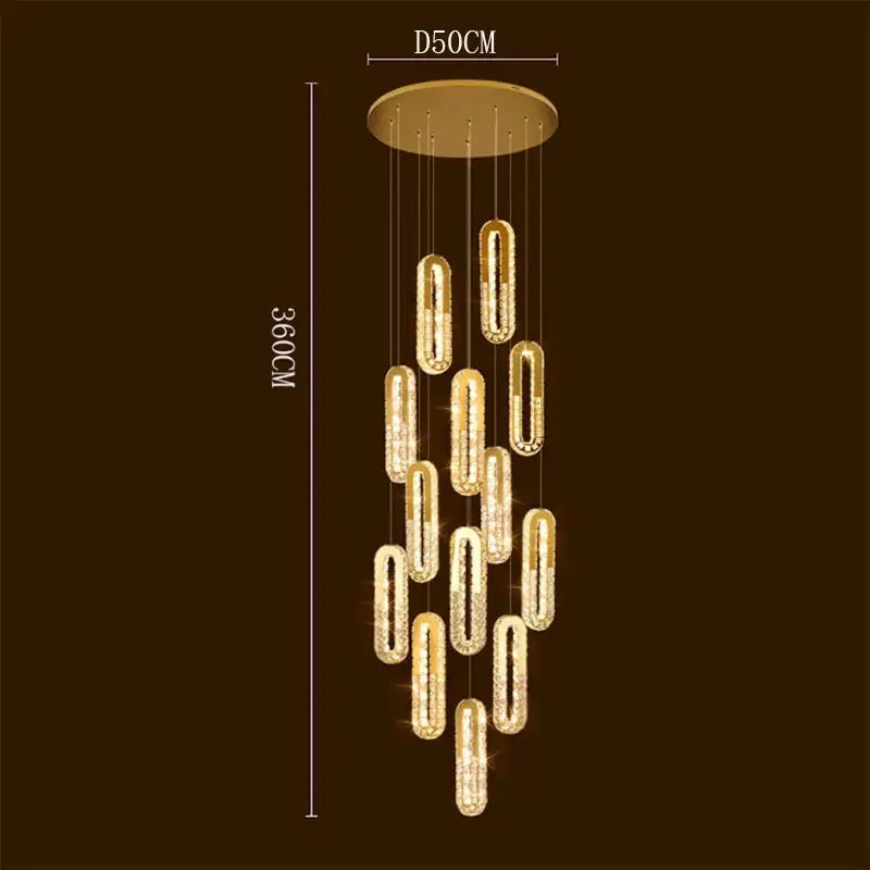 Modern gold crystal chandelier dining room pendant lights