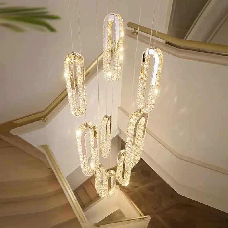 Modern gold crystal chandelier dining room pendant lights