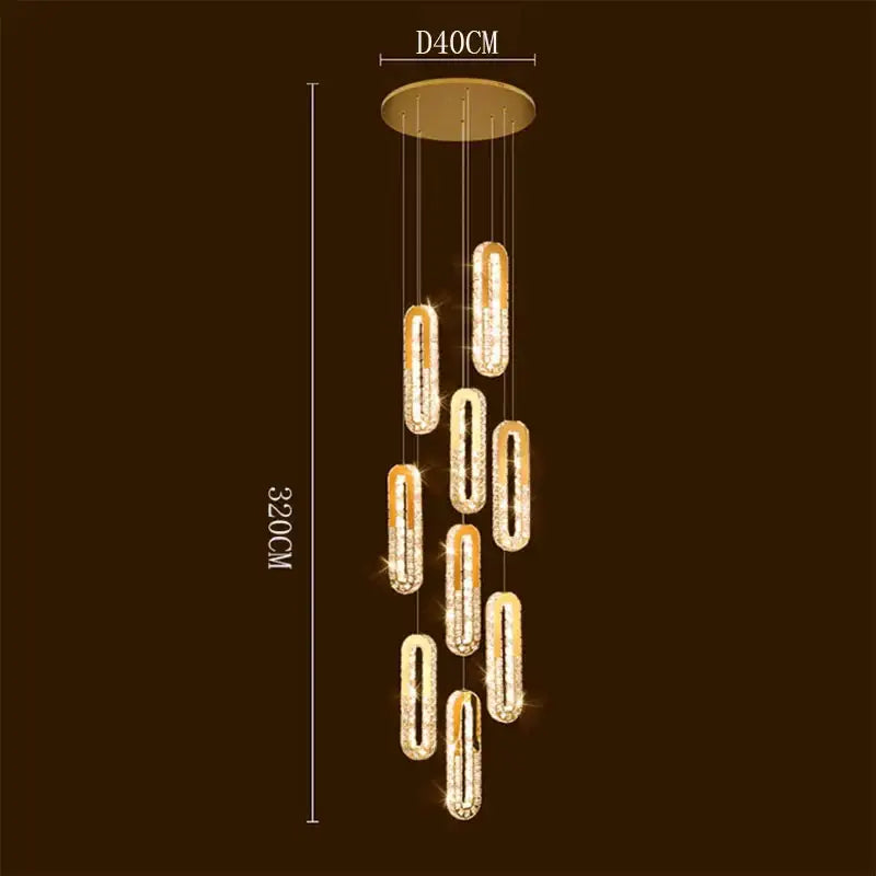 Modern gold crystal chandelier dining room pendant lights