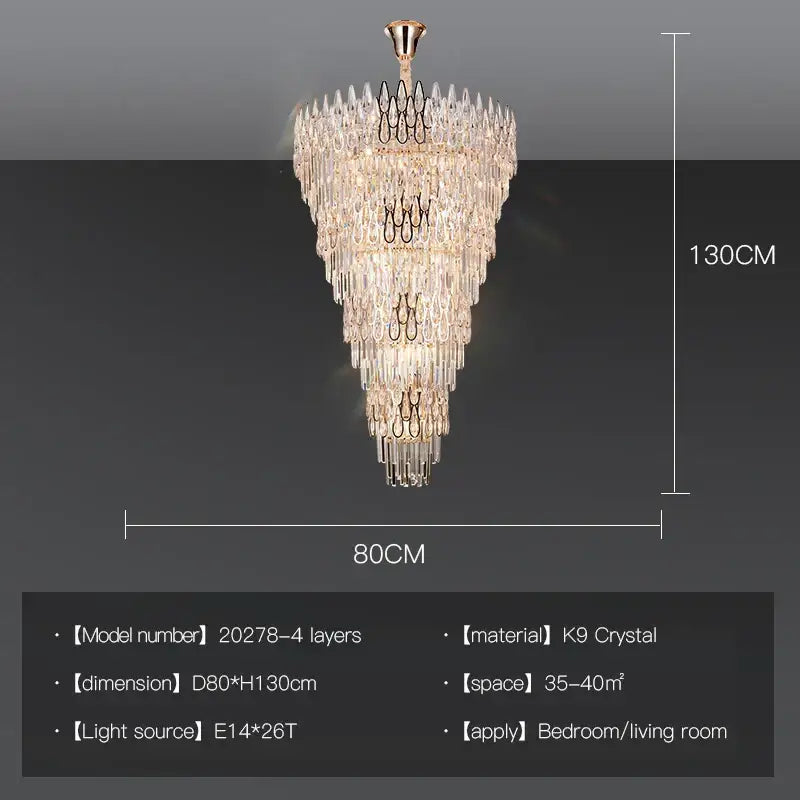 Post-modern luxury decorbites crystal chandelier for staircase