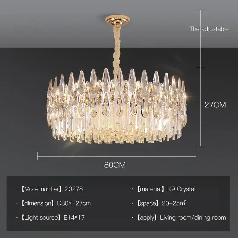Post-modern luxury decorbites crystal chandelier for staircase